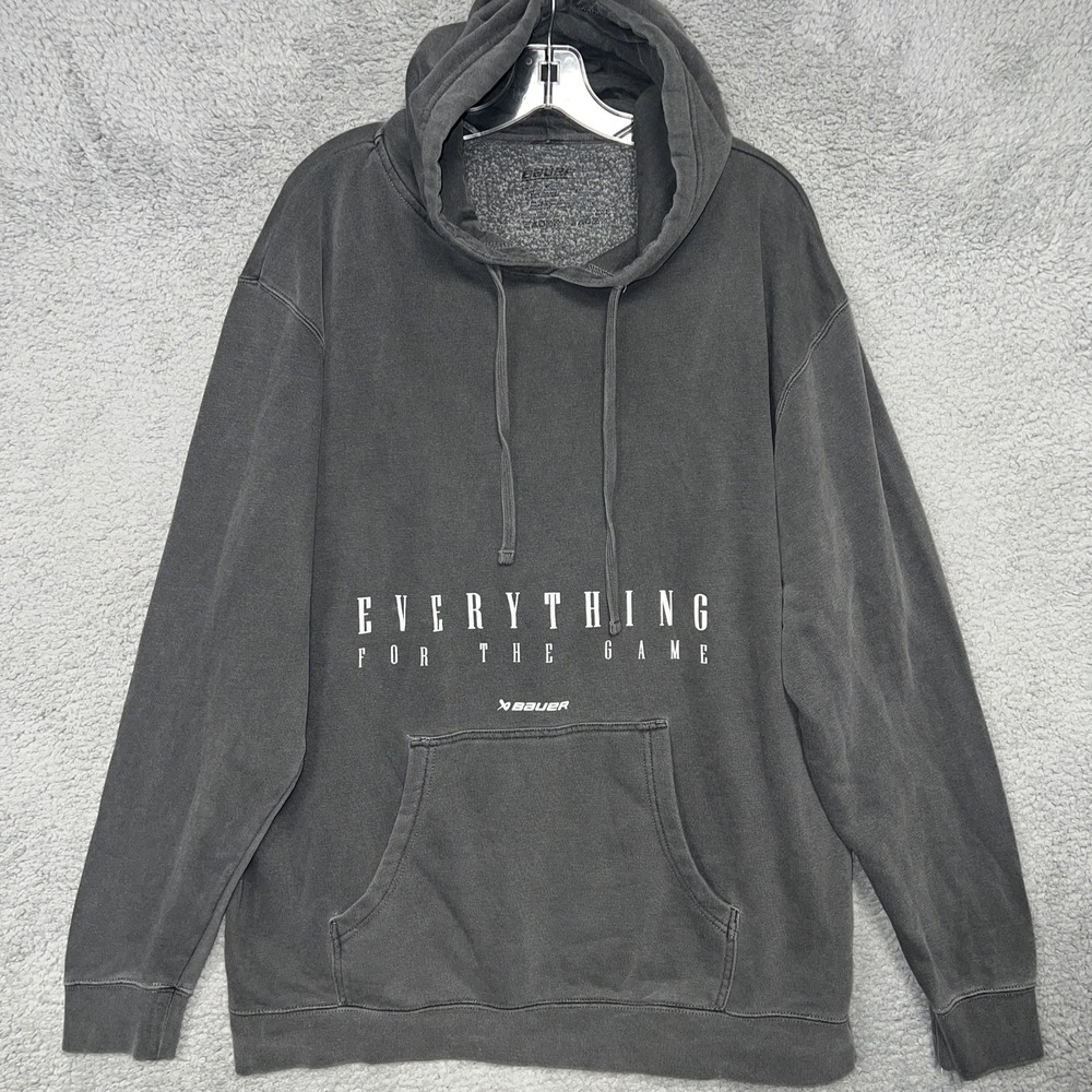 NWT Bauer Hoodie Mens Sz XL Gray Hockey Everything for the Game Pullover Sweater